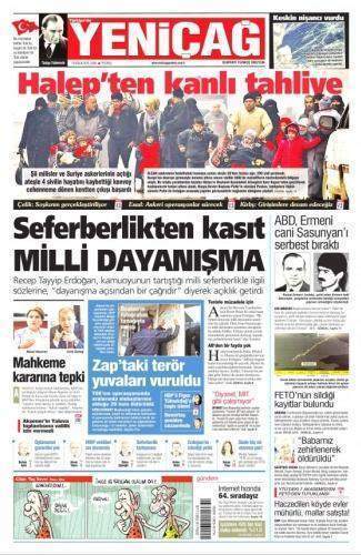 16 Aralık 2016 Gazete Manşetleri