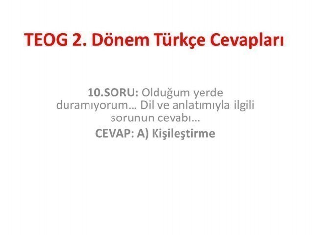 TEOG 2. Dönem Türkçe Cevapları 26 nisan 2017