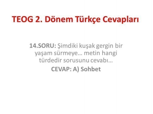 TEOG 2. Dönem Türkçe Cevapları 26 nisan 2017