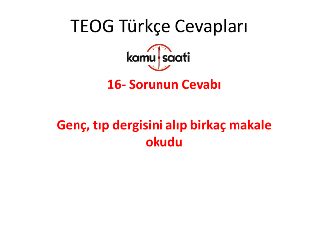 TEOG 1. Dönem Türkçe Cevapları
