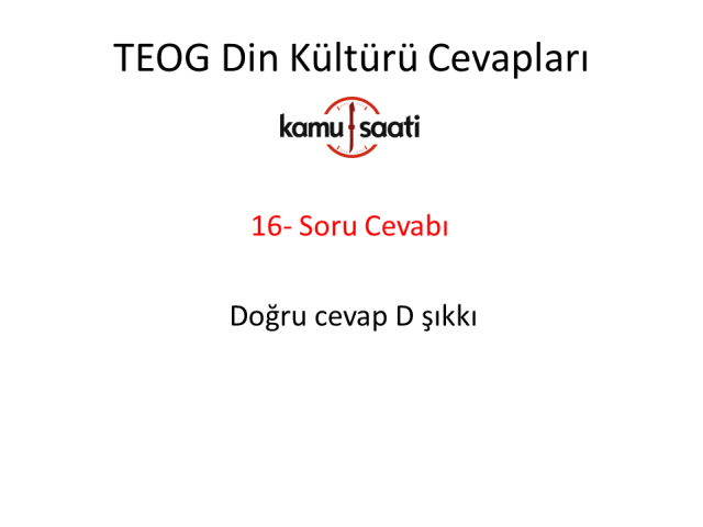 TEOG Din Kültürü ve Ahlak Bilgisi Cevapları