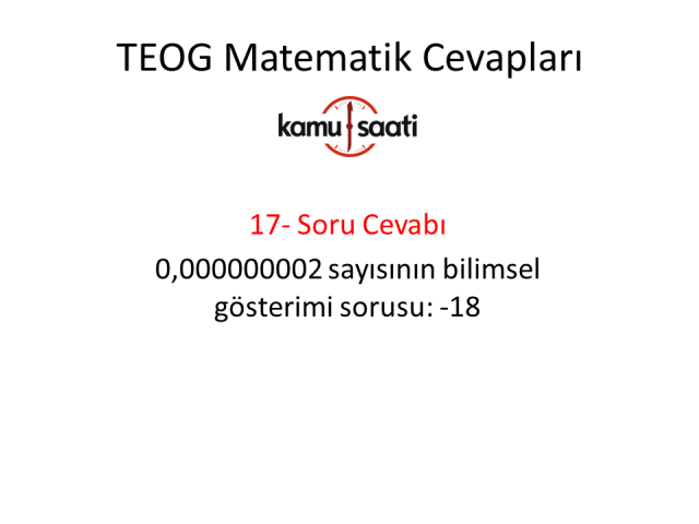 TEOG 1. Dönem Matematik Cevapları