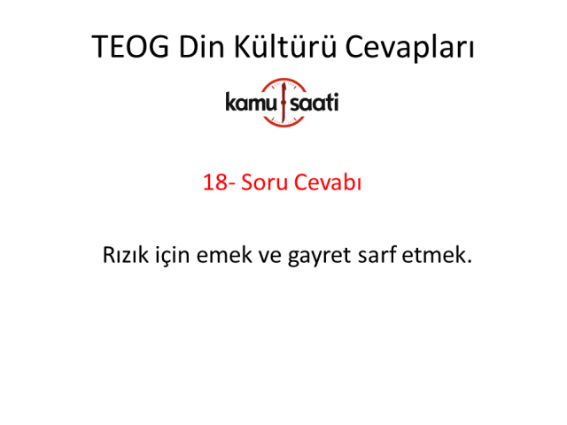 TEOG Din Kültürü ve Ahlak Bilgisi Cevapları