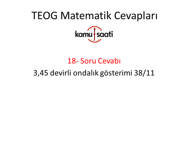 TEOG 1. Dönem Matematik Cevapları