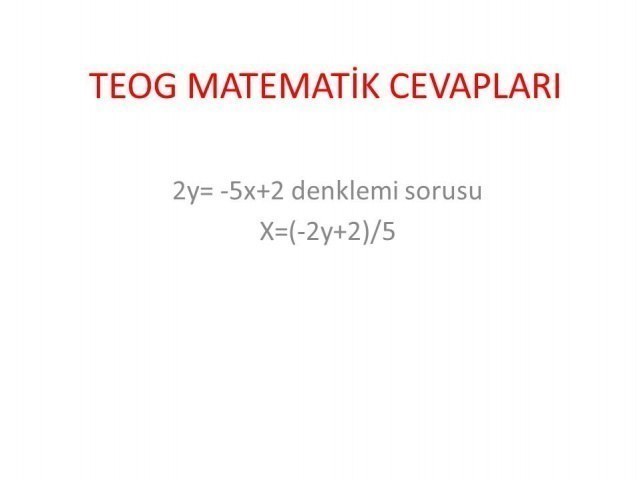 TEOG 2. Dönem Matematik Cevapları 26 nisan 2017