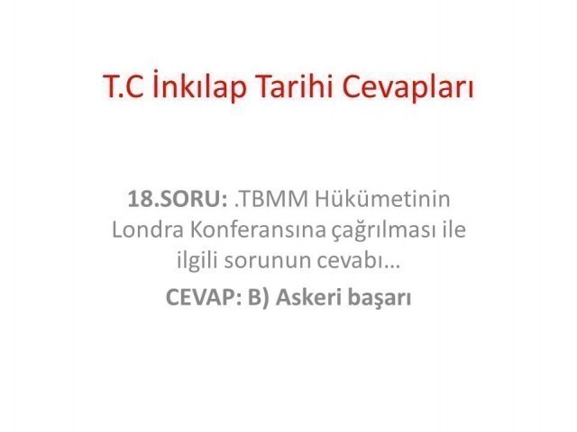 TEOG İnkılap Tarihi Soru ve Cevapları 27 Nisan 2017