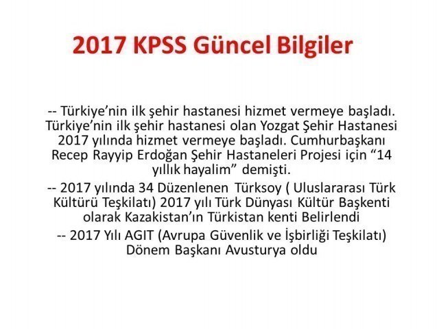 2022 KPSS Güncel Bilgiler Genel Kültür