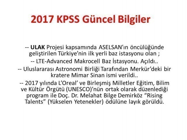 2022 KPSS Güncel Bilgiler Genel Kültür