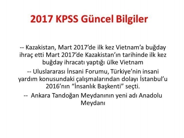 2022 KPSS Güncel Bilgiler Genel Kültür