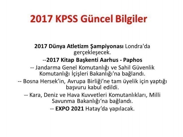 2022 KPSS Güncel Bilgiler Genel Kültür