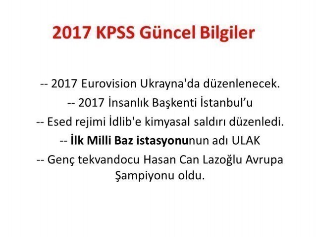 2022 KPSS Güncel Bilgiler Genel Kültür