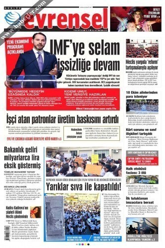 Gazete Manşetleri 1 Ekim 2019