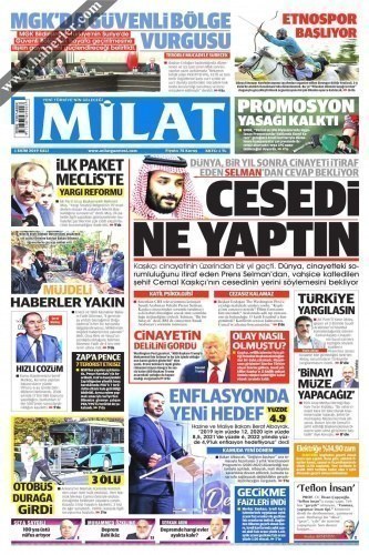 Gazete Manşetleri 1 Ekim 2019