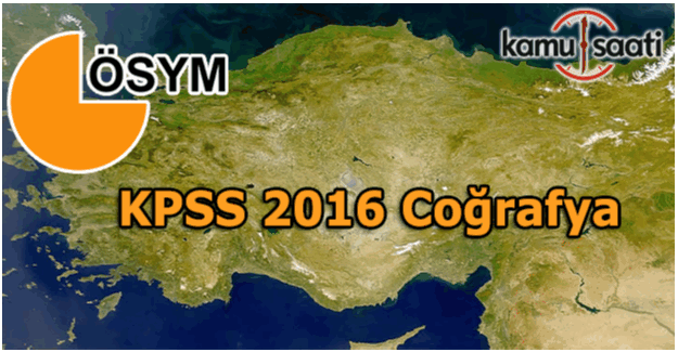 2016 KPSS Coğrafya konu dağılımı