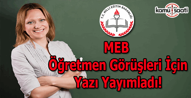 MEB öğretmen görüşleri için yazı yayımladı