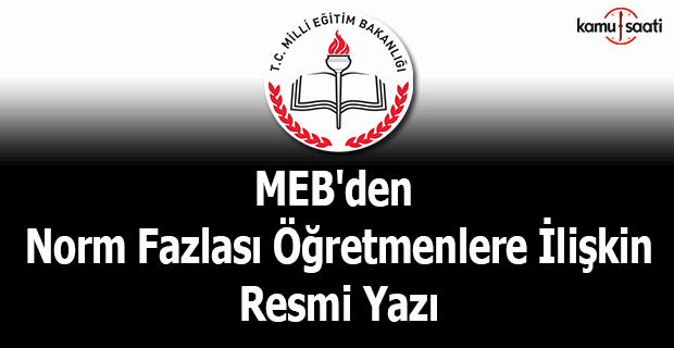 MEB'den norm fazlası öğretmenlere ilişkin resmi yazı