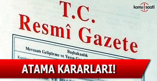 20 Eylül 2016 tarihli atama kararları - Resmi Gazete atama kararları!