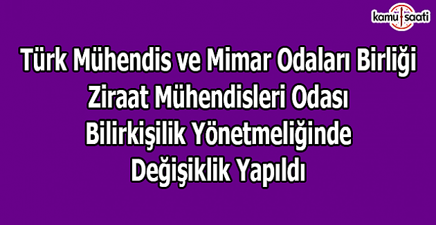 Ziraat Mühendisleri Odası Bilirkişilik Yönetmeliğinde Değişiklik Yapıldı