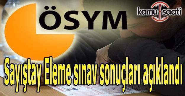 Sayıştay Eleme sınav sonuçları açıklandı