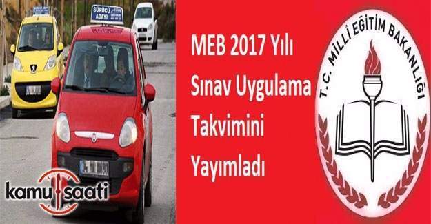 2017 MTSKS (ehliyet) Sınav Uygulama Takvimi yayımlandı