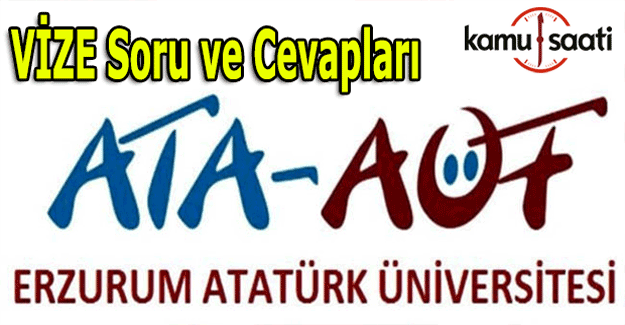 ATA AÖF vize soru ve cevapları 3-4 Aralık 2016