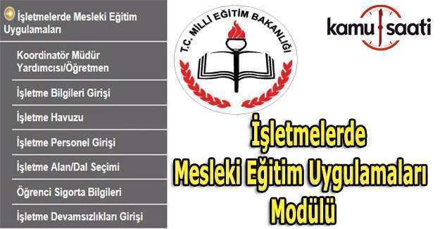 MEB'den ''İşletmelerde Mesleki Eğitim Uygulamaları'' Modülü