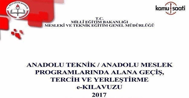 Alana Geçiş, Tercih ve Yerleştirme e-Kılavuzu yayımlandı