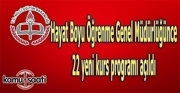 MEB'den, 22 yeni kurs programı