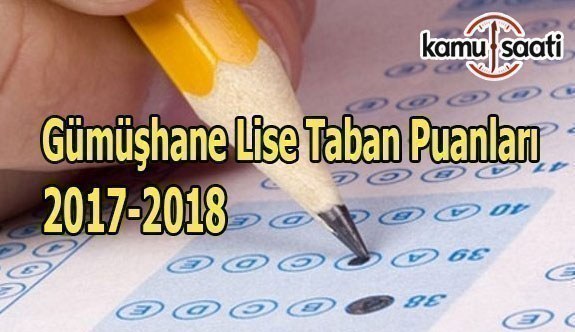 TEOG Gümüşhane Lise Taban Puanları 2017-2018