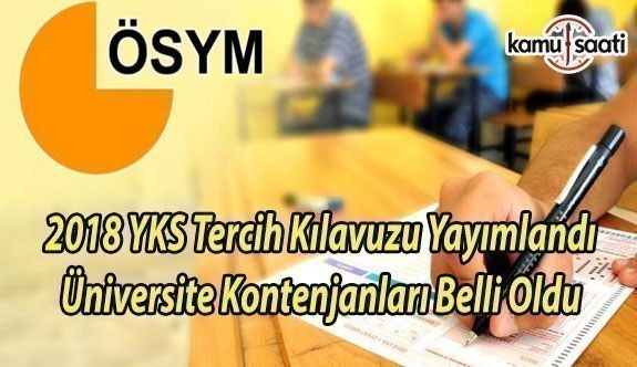 2018 YKS Tercih Kılavuzu Yayımlandı Üniversite Kontenjanları Belli Oldu