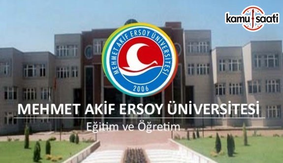Mehmet Akif Ersoy Üniversitesi Geçici İşçi Alım İlanı