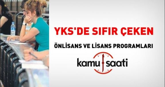 YKS'de Sıfır Çeken Üniversite Programları 2019