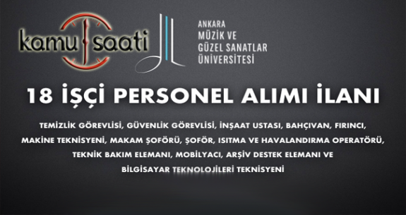 Ankara Müzik ve Güzel Sanatlar Üniversitesi 18 Personel Alımı