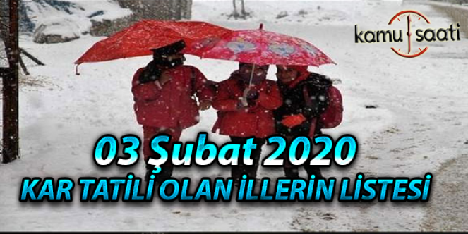 Yarın Okullar Tatil mi? Şubat 2020 Kar Tatili olan İller