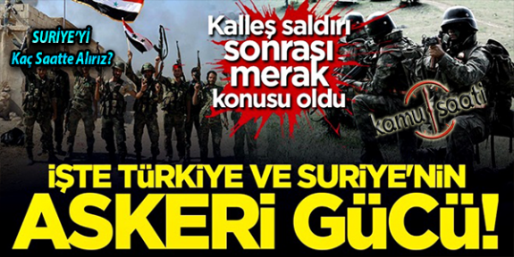 İşte Türkiye ve Suriye'nin Askeri Gücü Karşılaştırması