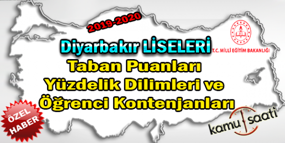 LGS Diyarbakır Liseleri Taban Puanları Yüzdelik Dilimleri Öğrenci Kontenjanları 2018 - 2019 - 2020
