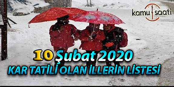 Yarın Okullar Tatil mi? 10 Şubat 2020 Pazartesi Kar Tatili olan İller