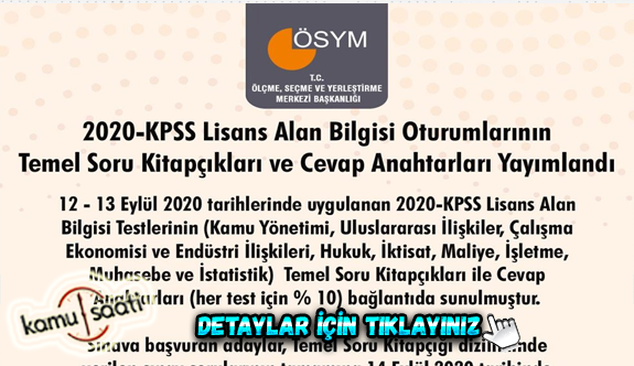 2020 KPSS lisans soru ve cevapları Ösym tarafından yayınladı