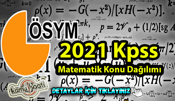 2021 KPSS Matematik konu dağılımı