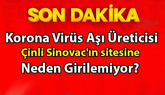 Türkiye'de uygulanan korona aşısının üreticisi SİNOVAC WEBSİTESİNE TÜRKİYE’DEN GİRİLEMİYOR