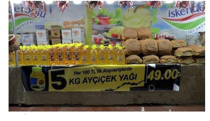 Kayseri Yöresel Ürünler Fuarında ucuz ayçiçek yağı ilgi görüyor 5 litresi 50 lira
