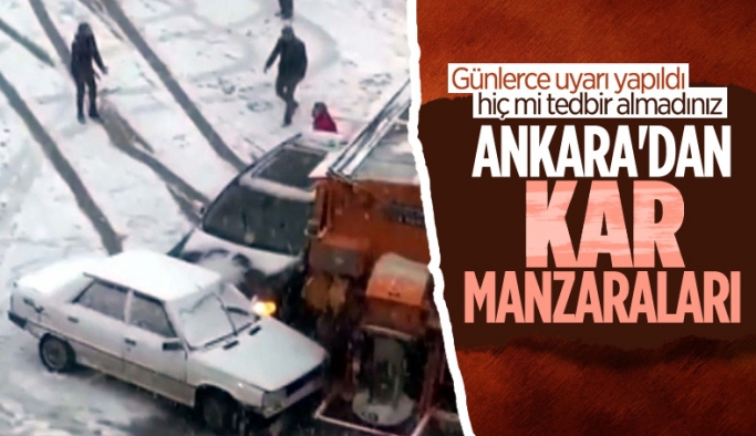 Ankara'da kar yağışı sonrası kazalar gerçekleşti