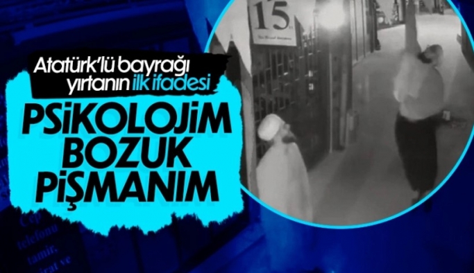 Trabzon'da bayrağa saldıran şüpheli: Psikolojim bozuk