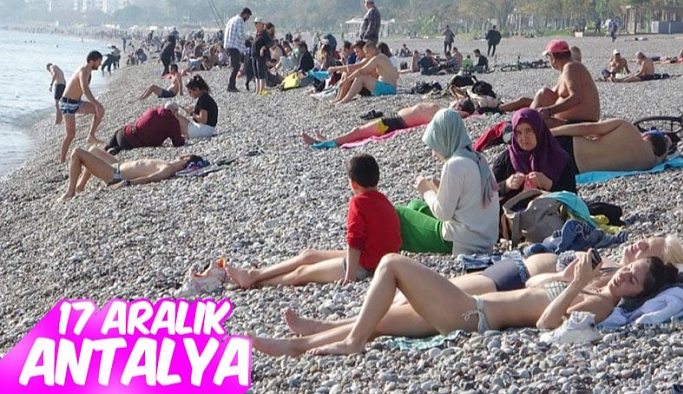 Antalya'da aralıkta da plajlar doldu