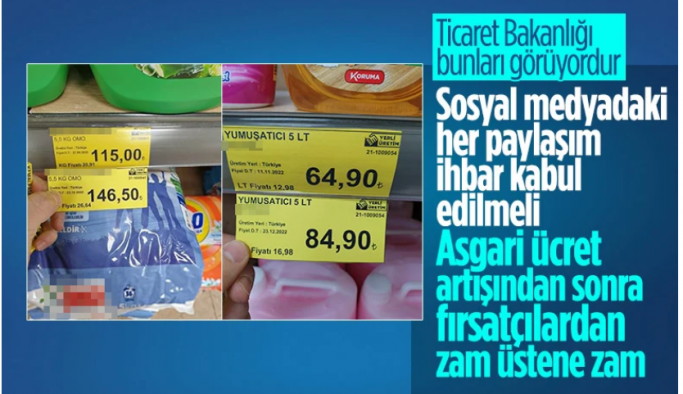 Asgari ücret zammı sonrası marketlerde fiyat artışı
