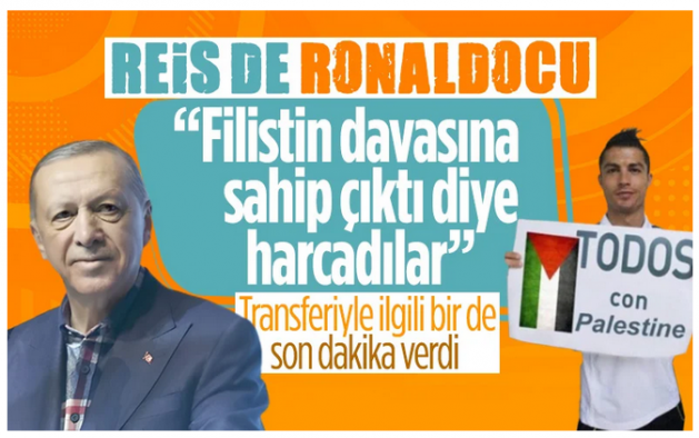 Cumhurbaşkanı Erdoğan: Ronaldo'yu Filistin davasına sahip çıktığı için harcadılar