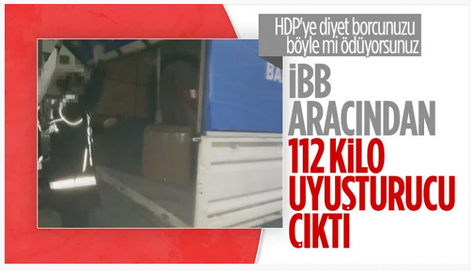 İBB logolu araçta 112 kilo uyuşturucu madde bulundu