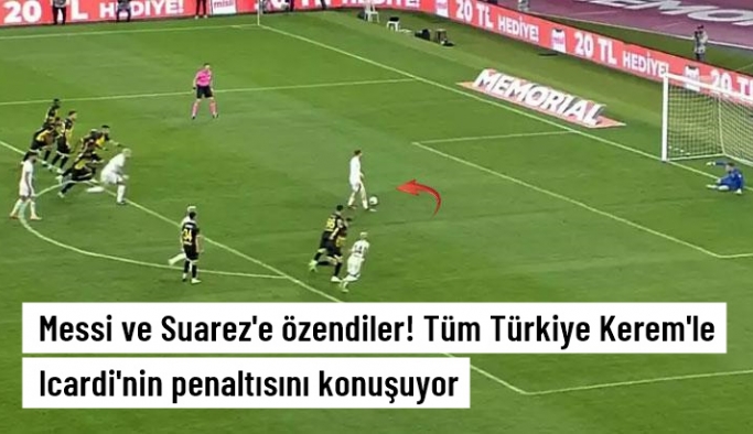 Tüm Türkiye Kerem'le Icardi'nin penaltısını konuşuyor, Messi ve Suarez'e özendiler!