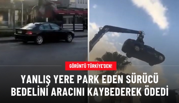 Görüntü Türkiye'den! Mekan sahibi, iş yerinin önüne park yapan aracı kullanılamaz hale getirdi