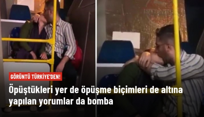 Görüntü Türkiye'den! Öpüştükleri yer de öpüşme biçimleri de altına yapılan yorumlar da bomba